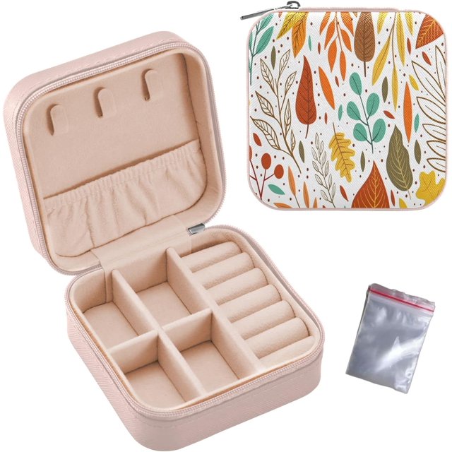 Autumn Fall Leaves Thanksgiving Small Jewelry Box Travel Jewelry