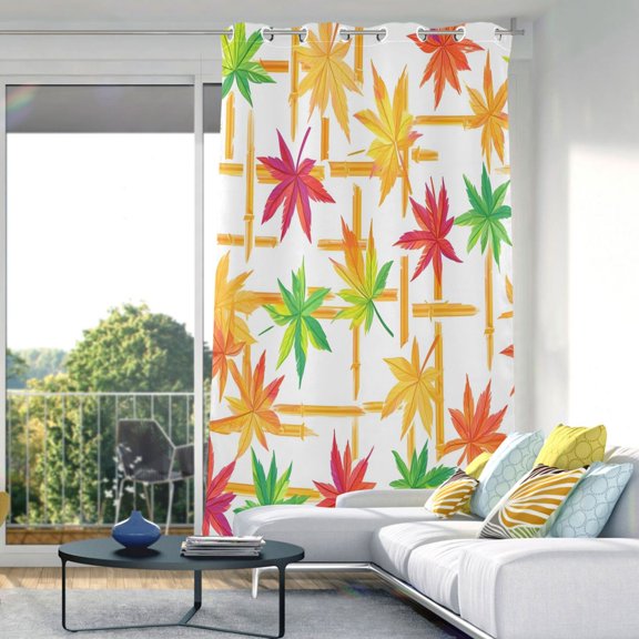 Autumn Fall Maple Leaves Blackout Curtains 84"x42" Thermal Insulated Curtain 1 Panel