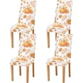 thumbnail image 1 of Autumn Fall Pumpkin Dining Chair Covers Set of 4 Spandex Stretch Chair Covers for Dining Room Ceremony Wedding, 1 of 1