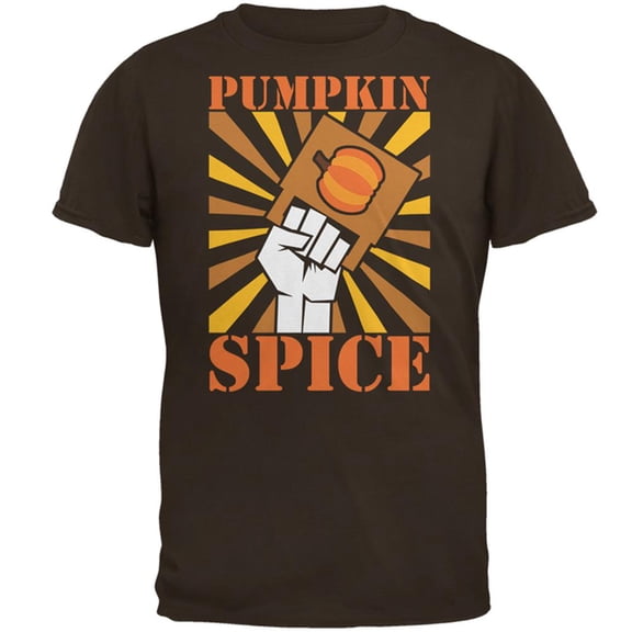 Autumn Fall Pumpkin Spice Revolution Raised Fist Mens T Shirt Brown 3X-LG