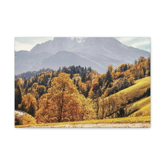 Autumn Fall Scene Beautiful Stunning Autumn Landscape Beauty Nature Scene Vivid Atmospheric Nature Wall Art Ready to Hang Unframed