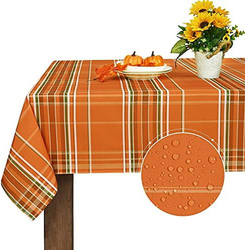 Autumn Fall Tablecloth for Thanksgiving Gingham Buffalo Plaid Table