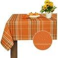 thumbnail image 1 of Autumn Fall Tablecloth for Thanksgiving, Gingham Buffalo Plaid Table Cloth, Checkered Waterproof Spillproof Table Cover for Dinner Kitchen Party Holiday Decor, Yellow Orange, Rectangle 60 x 84 Inch, 1 of 6