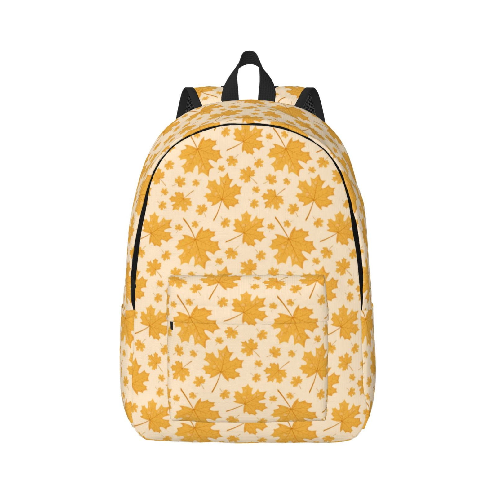 Autumn Fall Yellow Leaves Canvas Backpack for School, College Bookbag