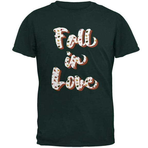 Autumn Fall in Love Leaves Pattern Mens T Shirt