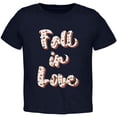 thumbnail image 1 of Autumn Fall in Love Leaves Pattern Toddler T Shirt Navy 3T, 1 of 1