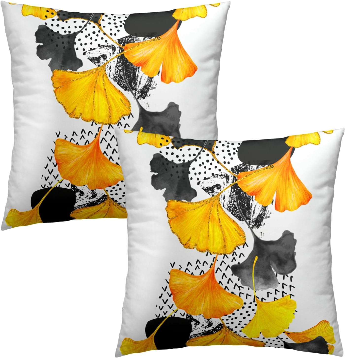 Autumn Falling Ginkgo Pillow Covers - Ginkgo Leaf Decorative Throw ...