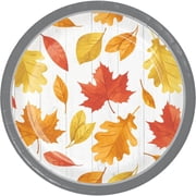 Autumn Falling Leaves 7-inch Paper Plate 8 Per Pack