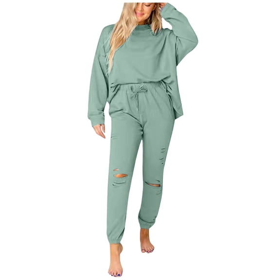 Autumn Fashion Plus Size Two Piece Sets for Women 2024 Solid Color Sports Suit Casual Sports Hoodie Pant Two-piece Set Presents for Womens