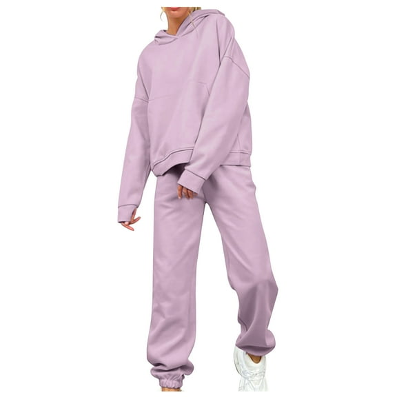 Autumn Fashion Plus Size Two Piece Sets for Women Casual Fleece Long Sleeve Plus Size Hoodie Trousers Sports Suit Gifts for Womens