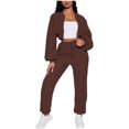 thumbnail image 1 of Autumn Fashion Plus Size Two Piece Sets for Women New Solid Color Hatless Long Sleeve Top Two Piece Set Gifts for Womens, 1 of 8
