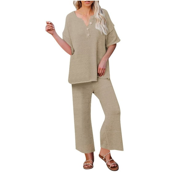 Autumn Fashion Plus Size Two Piece Sets for Women Solid Color Top And Pants Home Two-piece Set Gifts for Womens