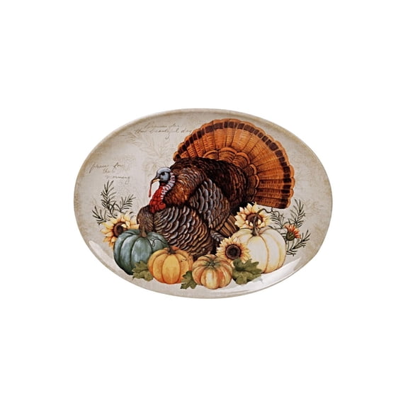 Autumn Fields Oval Turkey Platter