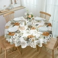 thumbnail image 1 of Autumn Floral Texture Tablecloths for Dining Table Waterproof Round Table Cover for Kitchen Living Room, 1 of 7