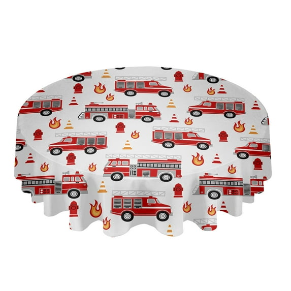 Autumn Floral Texture Tablecloths for Dining Table Waterproof Round Table Cover for Kitchen Living Room