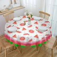 thumbnail image 1 of Autumn Floral Texture Tablecloths for Dining Table Waterproof Round Table Cover for Kitchen Living Room, 1 of 5