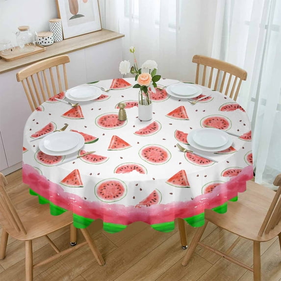 Autumn Floral Texture Tablecloths for Dining Table Waterproof Round Table Cover for Kitchen Living Room