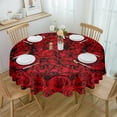 thumbnail image 1 of Autumn Floral Texture Tablecloths for Dining Table Waterproof Round Table Cover for Kitchen Living Room, 1 of 7