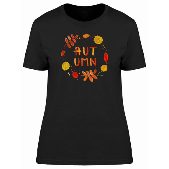 Autumn Floral Watercolor Wreath Tee Women's -Image by Shutterstock