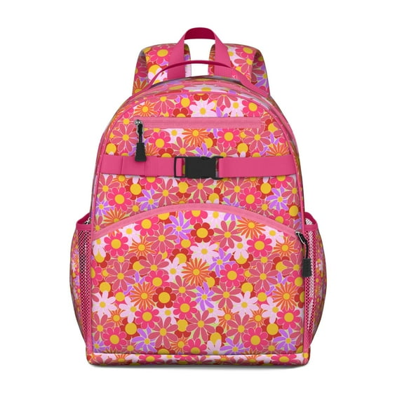 Autumn Floral Waterproof Backpack - Boho Aesthetic Book Bag with Spine-Protecting Ergonomic Straps