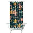 thumbnail image 1 of Autumn Floral and Butterfly Shower Curtain 36x72 Inches, Country Botanical Style with Hooks, 1 of 5