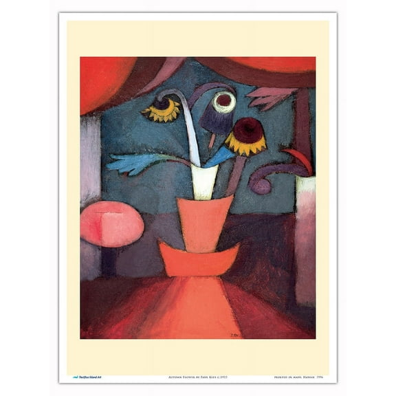 Autumn Flower - From an Original Color Abstract Art Painting by Paul Klee c.1922 - Master Art Print (Unframed) 9in x 12in