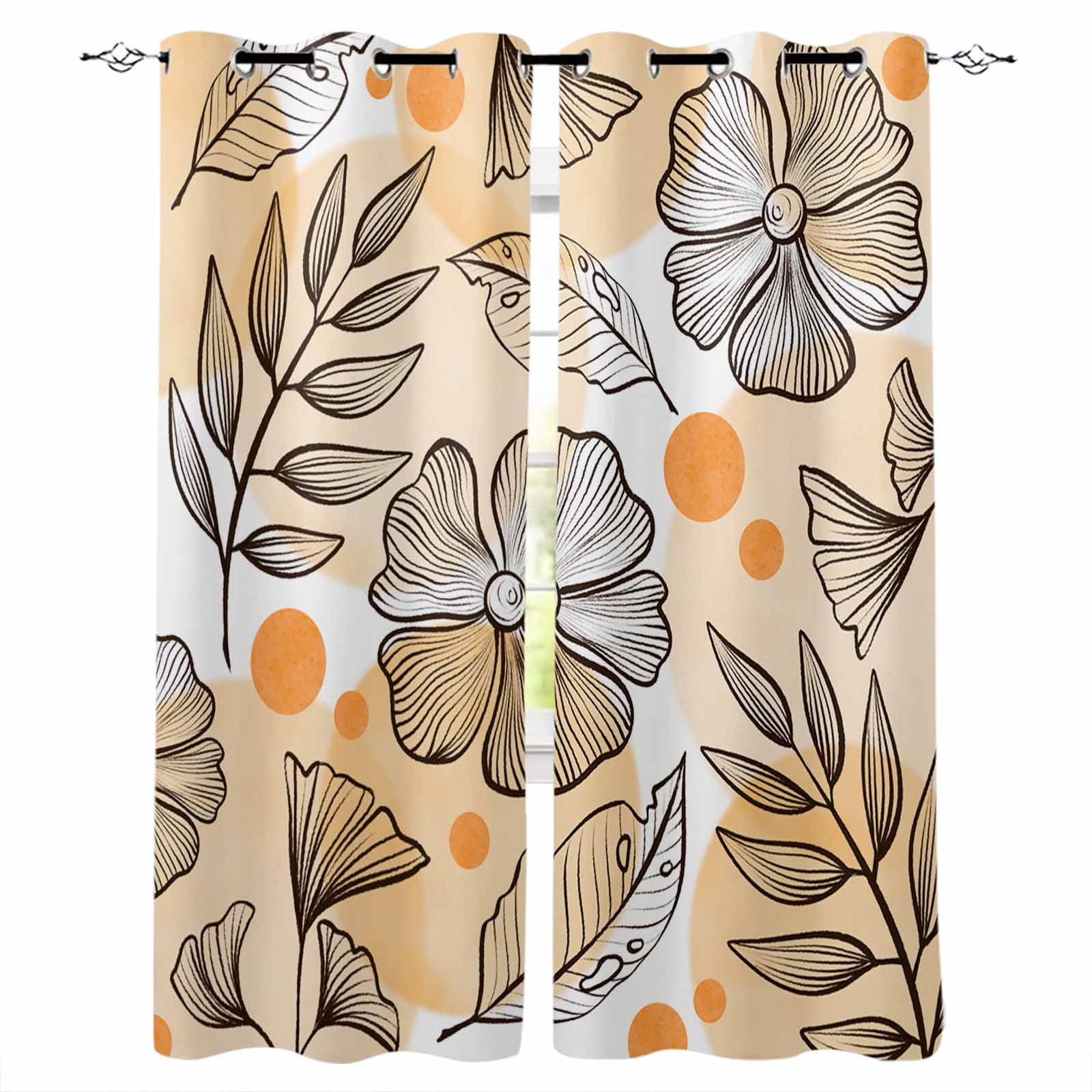 Autumn Flowers Daisy Curtains for Living Room Window ration Curtains in