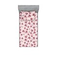 thumbnail image 1 of Autumn Flowers Fitted Sheet & Pillow Sham Set, Simple Design Floral Pattern With Linear Silhouettes Romantic Vibe, Decorative Printed 2 Piece Bedding Decor, Twin, Rose Raspberry White, by Ambesonne, 1 of 2