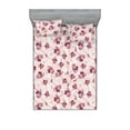 thumbnail image 1 of Autumn Flowers Fitted Sheet & Pillow Sham Set, Simple Design Floral Pattern With Linear Silhouettes Romantic Vibe, Decorative Printed 3 Piece Bedding Decor, King, Rose Raspberry White, by Ambesonne, 1 of 2