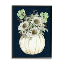 Autumn Foliage Pumpkin Bouquet Botanical & Floral Graphic Art Black Framed Art Print Wall Art