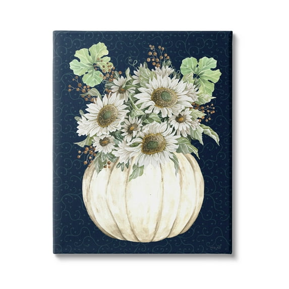 Autumn Foliage Pumpkin Bouquet Botanical & Floral Graphic Art Gallery Wrapped Canvas Print Wall Art