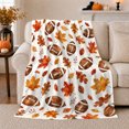 thumbnail image 1 of Autumn Football Gathering Maple Leaves Watercolor Sports Theme, Festive Artistic Scene, Warm Flannel Blanket for Home Library and Reading Nook, Art Lovers Thanksgiving Gift, Artistic Home Decor, 1 of 9