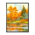 thumbnail image 1 of Autumn Forest By The Lake Side IV 12 in x 20 in Framed Painting Canvas Art Print, by Designart, 1 of 5