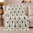 thumbnail image 1 of Autumn Forest Deer Pine Tree, Peaceful Mountain Lake Scene, Warm Flannel Blanket for Cabin and Lodge with Detailed Artwork, Outdoor Lovers Thanksgiving Gift, Rustic Home Decor, 1 of 9