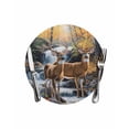 thumbnail image 1 of Autumn Forest Deer Round Placemats for Dinning Tables, Heat-proof Braided Table Mats 13 Inch, Vintage Elk River Washable Place Mat for Kitchen Restaurant Party Decor Supplies Table Setting, 1 of 9