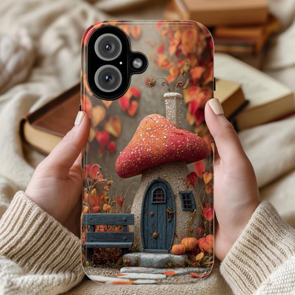 Autumn Forest Fairy Mushroom House Phone Case with iPhone 17 to 11 Pro Max