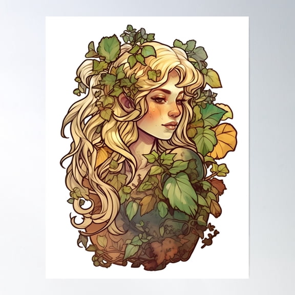 Autumn Forest Fairy Poster Wall Art, Modern Wall Decor, 8x12 UNFRAMED