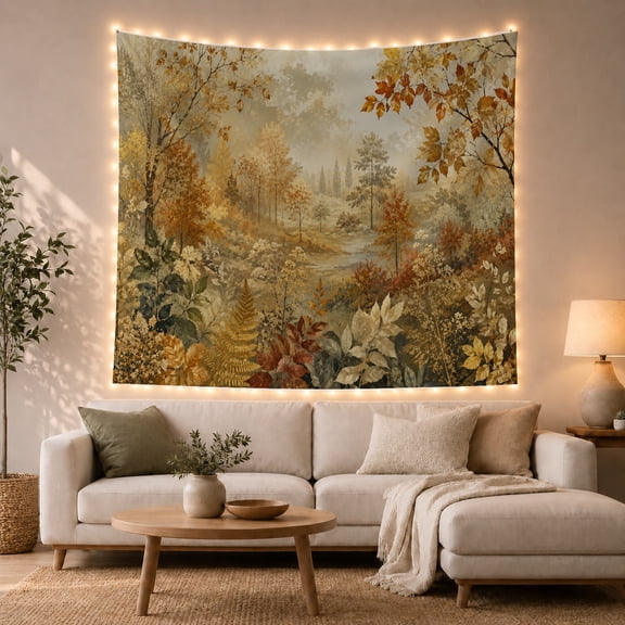 Autumn Forest Path Tapestry Wall Hanging