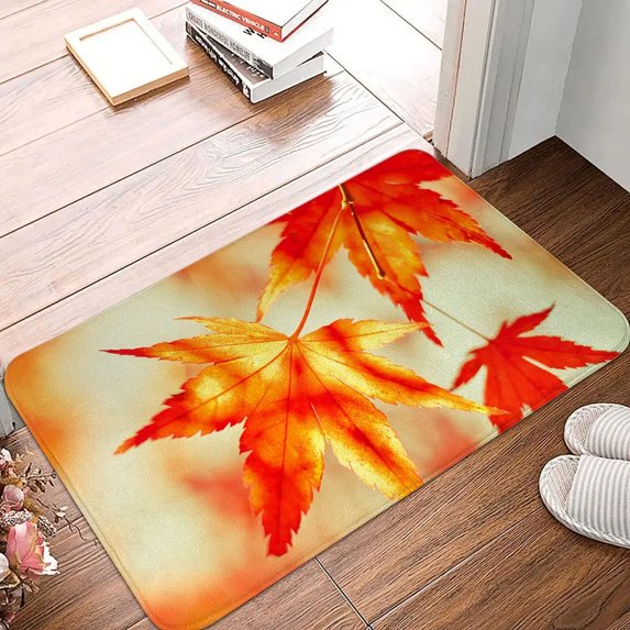 Autumn Forest Maple Leaf Print Pattern Floor Mat Home Living Room Bedroom Bathroom Entrance ...