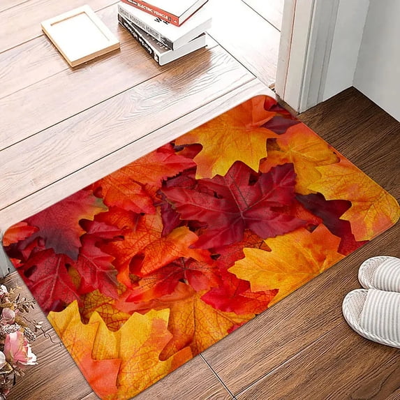 Autumn Forest Maple Leaf Print Pattern Floor Mat Home Living Room Bedroom Bathroom Entrance ...