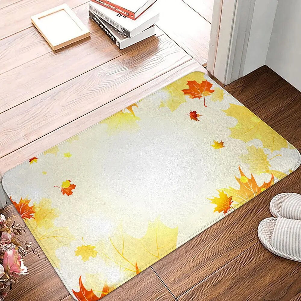Autumn Forest Maple Leaf Print Pattern Floor Mat Home Living Room