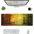 thumbnail image 1 of Autumn Forest -Mouse Pad, Big Desk Mat, Extended Gaming Mouse Pad, Mouse Mat with Non-Slip Rubber Base ＆ Stitched, 31.5 X 11.8 in Large Desk Pad for Keyboard, Mouse, Home and Office, 1 of 5