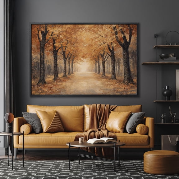 Autumn Forest Pathway, Poster, Wall Art, Ready To Hang, Peaceful Nature Art For Living Room Decor, Gift Idea Home Decor, 12x18 UNFRAMED