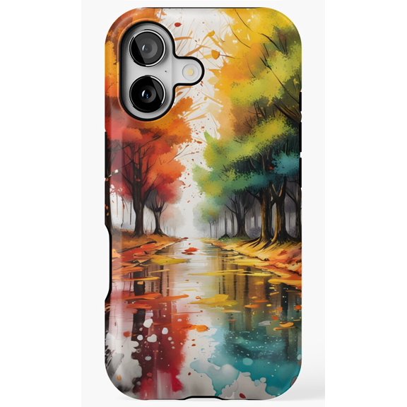 Autumn Forest Reflections Scenic Nature View Phone Case for iPhone 11 12 13 14 15 16 17 Pro Max