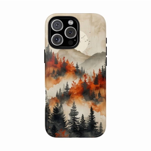 Autumn Forest Ridge Brown Mountain Landscape Case with iPhone 17 to 11 Pro Max