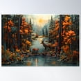 thumbnail image 1 of Autumn Forest Scene With Majestic Deer Poster Wall Art, Modern Wall Decor, 12x18 UNFRAMED, 1 of 3