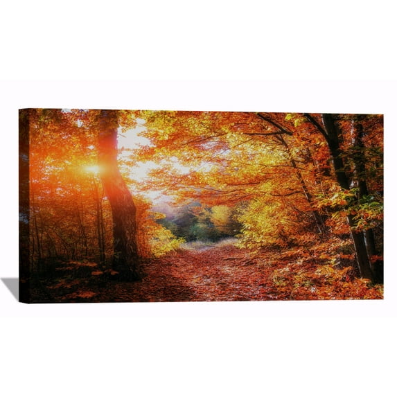 Autumn Forests Leaves Fall Canvas Wall Art Colorful Autumn Framed Painting For Livingroom Office Bedroom Wall Decor Ready to Hang