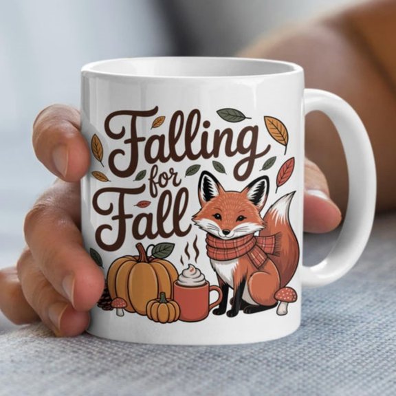 Autumn Fox Mug Cozy Fall Drinkware, Tksgiving Gift.