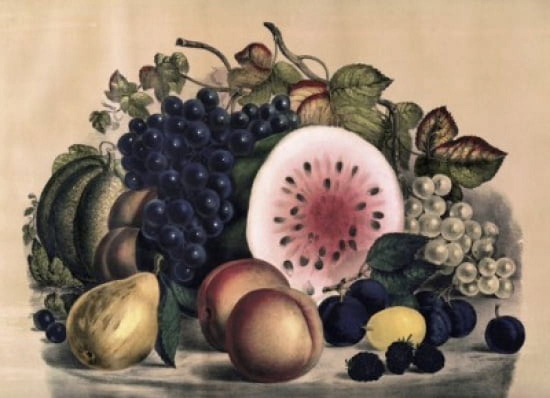 Autumn Fruit Currier & Ives (1834-1907 American) Canvas Art - Currier & Ives (18 x 24)