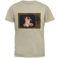 thumbnail image 1 of Autumn Funny Faux Fireplace Television Mens T Shirt Sand SM, 1 of 1